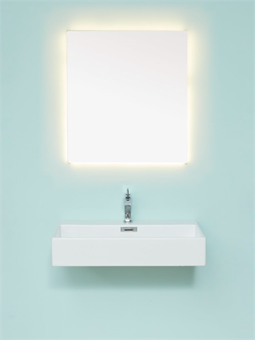 Cassøe Back-Light spejl Spejl med LED lys monteret på bagsiden- B: 100cm x H: 65cm, IP44, 3000 kelvin
